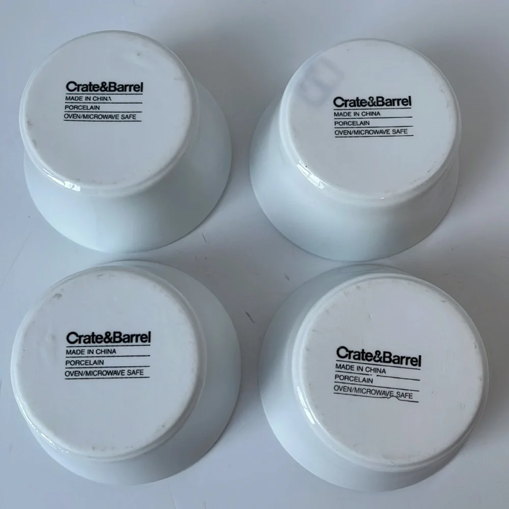 CRATE&BARREL White Porcelain Custard Cups
